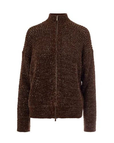 Max Mara Studio Chic Knit Sweater For Women In Nocciola