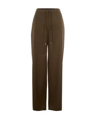 Max Mara Studio Chic Trousers For Women In Verde Kaki