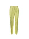 Max Mara Studio Citron Silk Trousers In Green