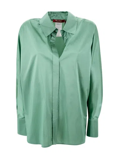 Max Mara Studio Clan Buttoned Long In Green