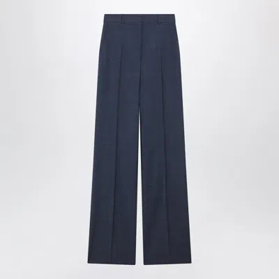 Max Mara Studio Classic Trousers In Blue Virgin Wool