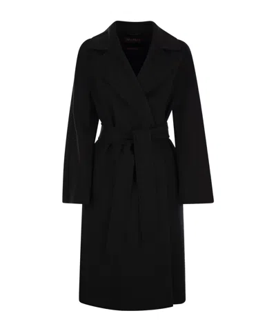 Max Mara Studio Cles Belted Coat In Black