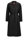 Max Mara Cles Flared Notch-lapel Coat In Black