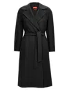 Max Mara Cles Flared Notch-lapel Coat In Black