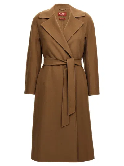 Max Mara Studio 'cles' Coat In Brown