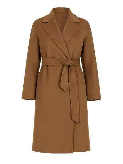 Max Mara Studio Cles Coat In Brown