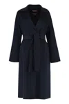 Max Mara Studio Cles Wool And Cashmere Coat In Blue
