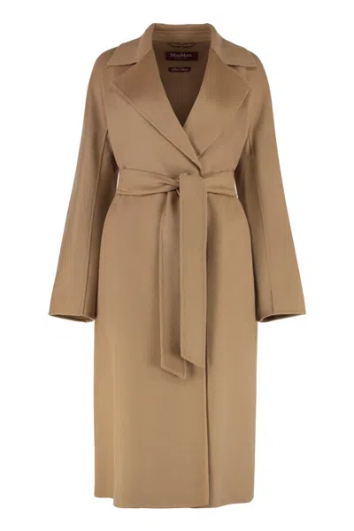 Max Mara Studio Cles Wool And Cashmere Coat In Brown