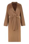 Max Mara Studio Cles Wool And Cashmere Coat In Brown