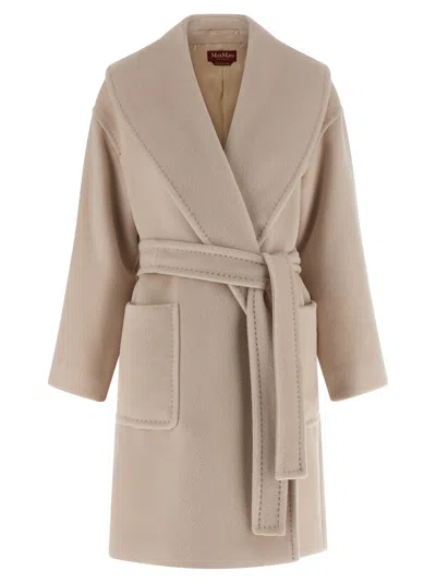 Max Mara Studio 'cloruro' Coat In Brown