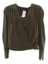 Max Mara Barbara Crepe De Chine Blouse In Green