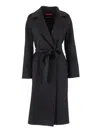 Max Mara Studio Cles Single-breasted Wool Coat In Black