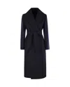 Max Mara Long-sleeved Coat In Black