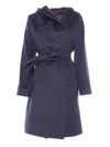 Max Mara Newmang Navy Coat In Blue