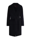 Max Mara Short Double-faced Wool Coat In Blue