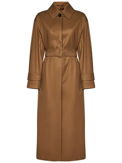 Max Mara Studio Coat In Brown