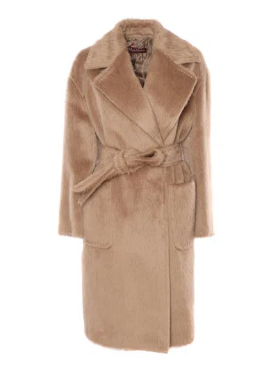 Max Mara Studio Coat In Brown