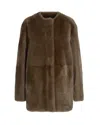 Max Mara Cappotto Melfi In Montone In Brown