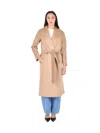 Max Mara Tailored Beige Wool Coat With Classic Lapels In Brown