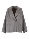 Max Mara Guinea Short Coat In Cashmere And Wool In Gray