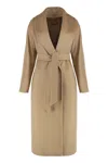 Max Mara Studio Coat In Cashmere Blend In Brown
