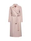 Max Mara Studio Coat In Wool And Silk In Pink