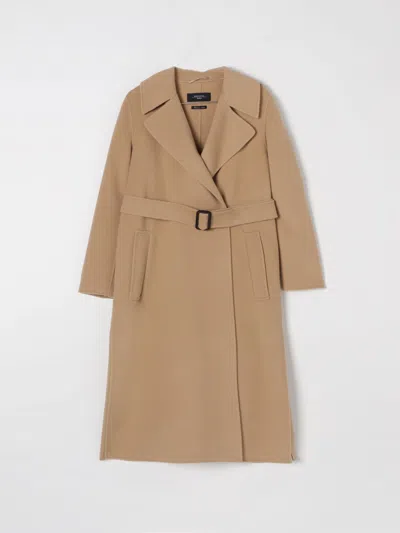 Max Mara Studio Coat Woman Beige Women In Cream