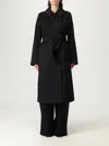 Max Mara Straight-cut Black Coat With Double-button Closure In Black