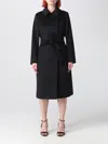Max Mara Straight-cut Black Coat With Double-button Closure In Black
