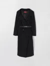 Max Mara Cles Virgin Wool Blend Belted Coat In Black