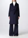 Max Mara Studio Navy Blue Cotton Gabardine Trench In Blue