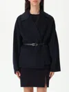 Max Mara Studio Coat Woman Blue In Black