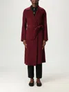 Max Mara Coat In Cashemre Wool And Silk In Burgundy