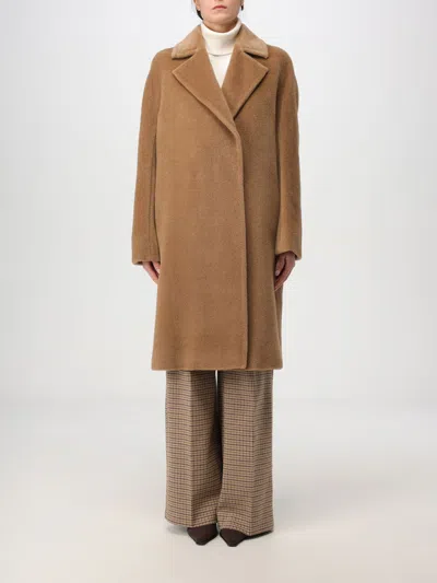 Max Mara Studio Coat Woman Camel In Brown