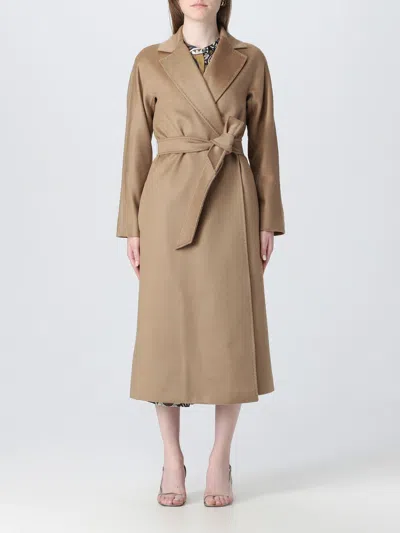 Max Mara Studio Coat Woman Camel In Brown