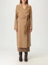 Max Mara Studio Coat Woman Camel In Brown
