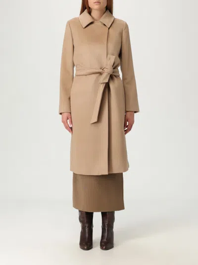 Max Mara Studio Coat Woman Camel In Brown