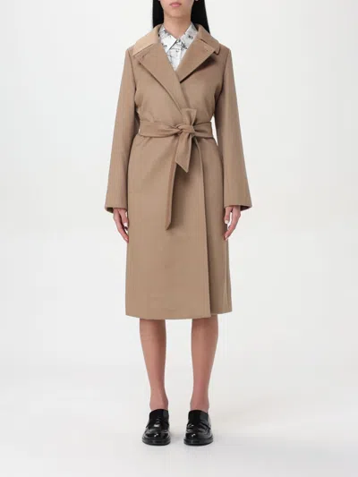 Max Mara Studio Coat Woman Camel In Brown