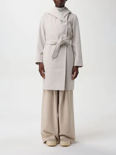 Max Mara Studio Coat Woman Sand Women In Cream