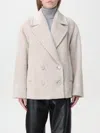 Max Mara Long-sleeved Short Coat In Cream