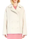Max Mara Alpaca Wool And Wool Coats In White
