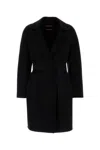 Max Mara Black Wool Blend Ajaccio Coat In Black