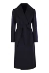 Max Mara Long-sleeved Coat In Blue
