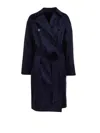 Max Mara Studio Navy Blue Cotton Gabardine Trench