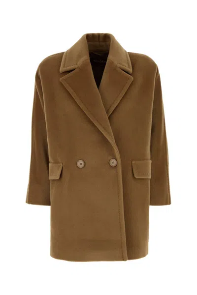 Max Mara Studio Coats In Brown
