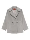 Max Mara Double-breasted Wool Peacoat In Gray