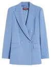 Max Mara Studio Comfortable Virgin Wool Blazer With Center Back Vent In Blue