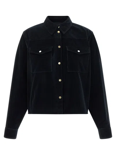 Max Mara Studio Corduroy Utility-inspired Overshirt In Black