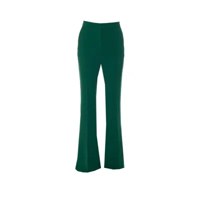 Max Mara Bicolor Polyester Flared Pants In Green