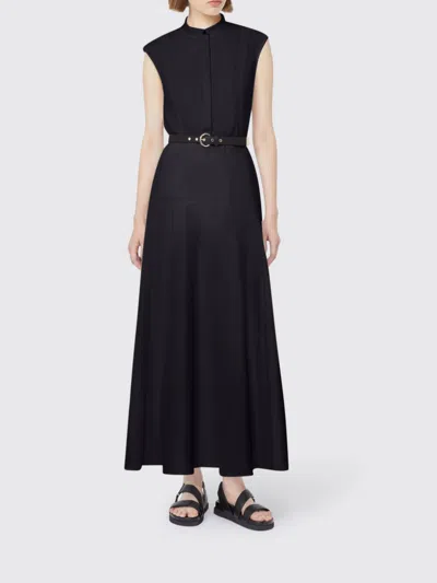 Max Mara Studio Cotton Dress In Black